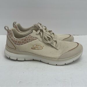 SKECHERS FLEX APPEAL 4.0 WILD PULSE NATURAL/GOLD women’s Sneakers Size 11